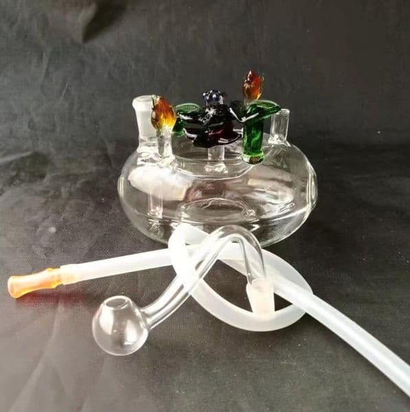 Glass Pipes Smoking Manufacture Hand-blown hookah Flower bed glass hookah kettle