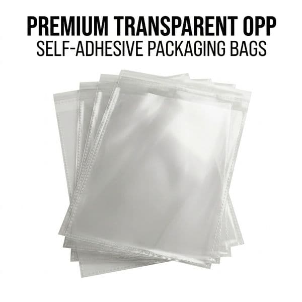 OPP Material Clear Self-Adhesive Bags, Serrated Craft, Multi-Thickness, Custom Sizes Available