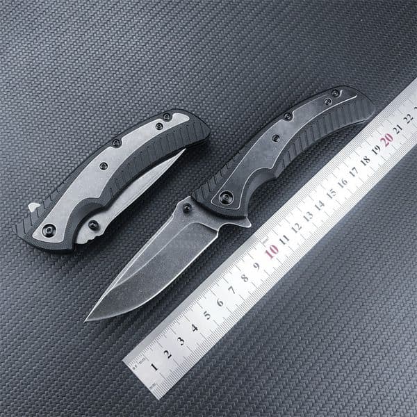 New KS1312BW Tactical Folding Knife Survival Rescue Tool Knife Nylon Fiber Inlaid 420 Steel Handle Camping Hunting EDC Folding Knife