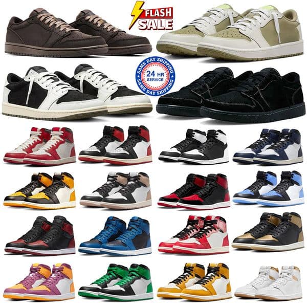 Designer 1 1s High low Basketball Shoes Medium Olive Chicago Voodoo Alternate Fragment Dark Mocha Canary Velvet Brown Black Toe Men Women trainers Sneakers