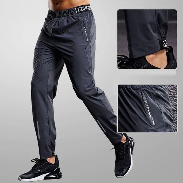 Quick Drying Sport Pants Men Running Pants With Zipper Pockets Training Joggings Sports Trousers Fitness Casual Sweatpants 260421
