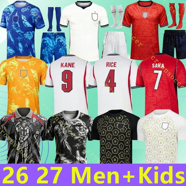 sengland world cup 2026 football Shirt BELLINGHAM KANE home away jersey SAKA FODEN RICE GORDON Soccer Jerseys PALMER JAMES Maguire EZE england kits 26 27 Long sleeves