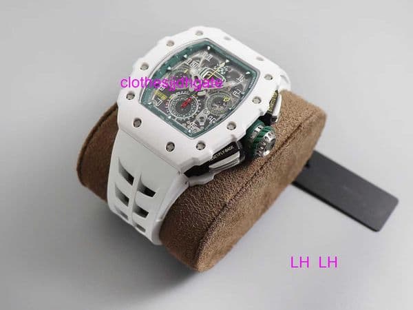 Luxury Watch 11-03 Mens 7750 Watch multifun ctional movement Sapphire crystal glass mirror titanium ceramic case natural rubber Handly26