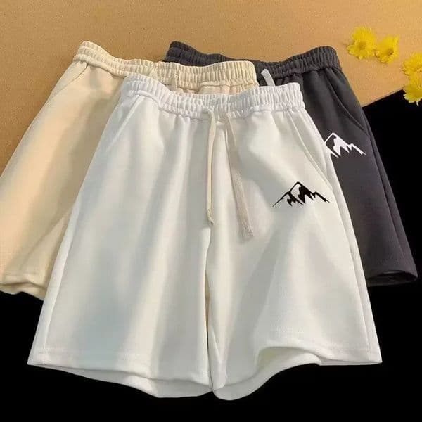 M-8XL Oversized Shorts Mens Casual Shorts Chinese Style Minimalist Mountain Range Print Shorts Couple Basketball Short Pants 260421