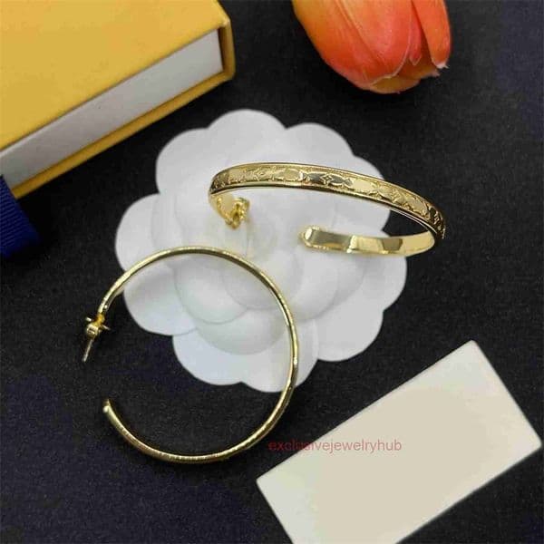 Louise lousi lvness lvs earring Designer Brand Big Circle Hoop Letter Charm Earrings Gold Sier Plated Stud Earring For Women Men Party Wedding Fashion Jewelry