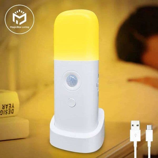 Sensor Light Indoor, USB Rechargeable Dimmable LED Light,Portable Motion Activated Night Lamp for Kids Room Bedroom