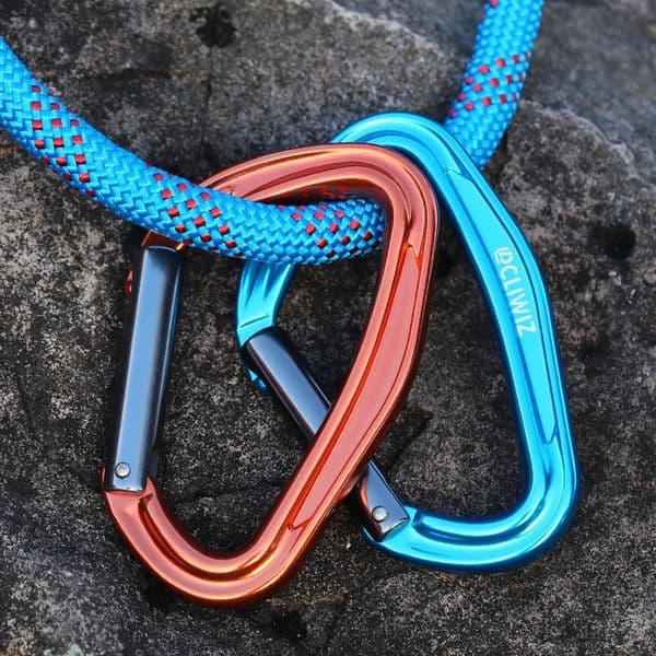 CLIWIZ SGM7118 Curved D Straight UIAA CE Certified Climbing Carabiner 23kN 7075 Aluminum Safety Snap Hook 260422