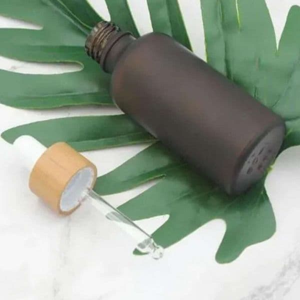 Wholesale Frosted Matte Amber White Glass Dropper Bottle 15Ml 30Ml 50Ml With Bamboo Cap 1Oz Wooden Essential Oil Bottles 345 LL B2