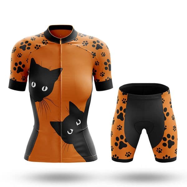 2026 Peek A Boo Cat Women Summer Short Sleeve Cycling Jersey Anti-UV Shorts Uniform Set Outdoor Mtb Bike Tops Suit Bicycle Clothing Shirs