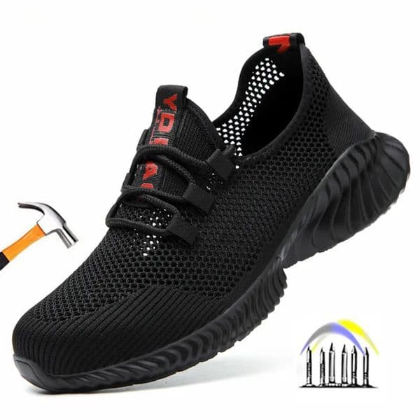 summer work shoes with protection breathable Lightweight safety iron toe antistab antislip working 260422