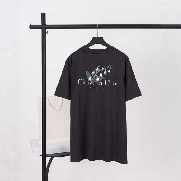 Designer 2026 High-end - Spring/Summer luxury new style lily of the vlley print distressed short-sleeve unise loose-fit T-shirt for Free Shipping