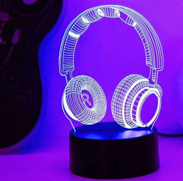 3D Night Gaming Headset Bedroom Game Room Desktop Ambient Light USB Touch Type Seven Color Changing Lights