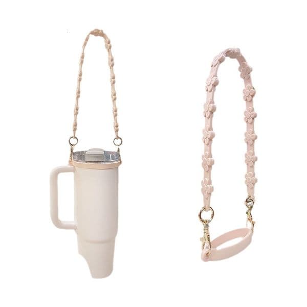 Luxury Designer Decor Outdoor Sports Water Bottle Flower Shaped Handle Strap Ring Free Shipping