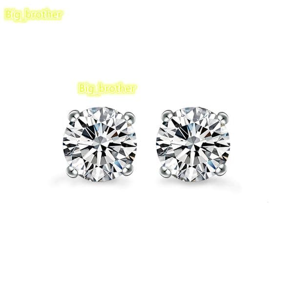 Moissanite Stud Diamond Earrings for Women Round Cut/Pair 925 Sterling Silver Classic 4-Prong D Color VVS1 Brilliant