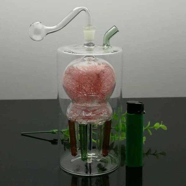 Glass Pipes Smoking Hand-blown Beautifully Handcrafted Smoking Pipe Upper colored silk ball, lower multi claw partition, silent filtering water bottle
