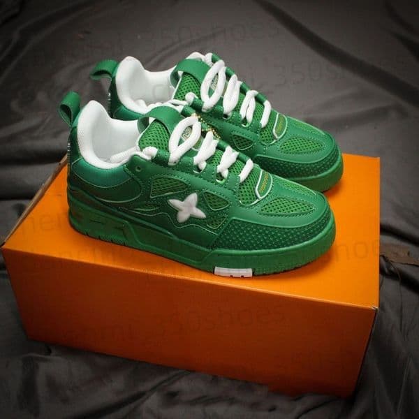 2026 luxury brand Designer Shoes Men Sneakers Skate Trainer Calf Fashion Trainer Rubber Shoe Platform Trainer Vintage Sneaker Lace-up Skate Shoes N4