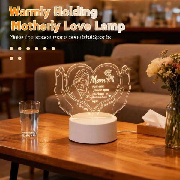 1pc Holding Motherly Love 3D Night Bedroom Atmosphere Decorative Light, Thanksgiving, Mother's Day, Birthday Gifts.