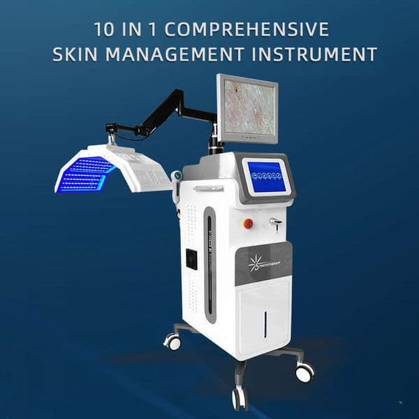 Ace Clinic Use PDT LED 7 Colors Skin Laxity Improve Revitalization Oil Control Wrinkle Remove Acne Treatment Machine With RF BIO Vacuum Dermabrasion Ice Handle