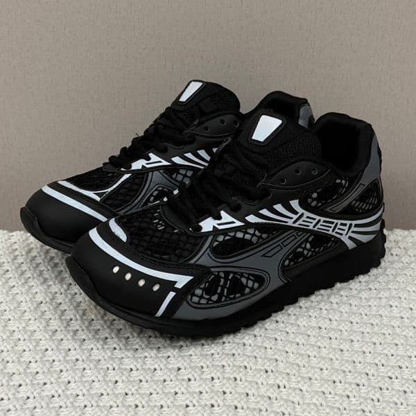 Mens designer casual shoes womens sneakers round tou lace-up luxury mesh breathable classic trainers black sizes 35-46