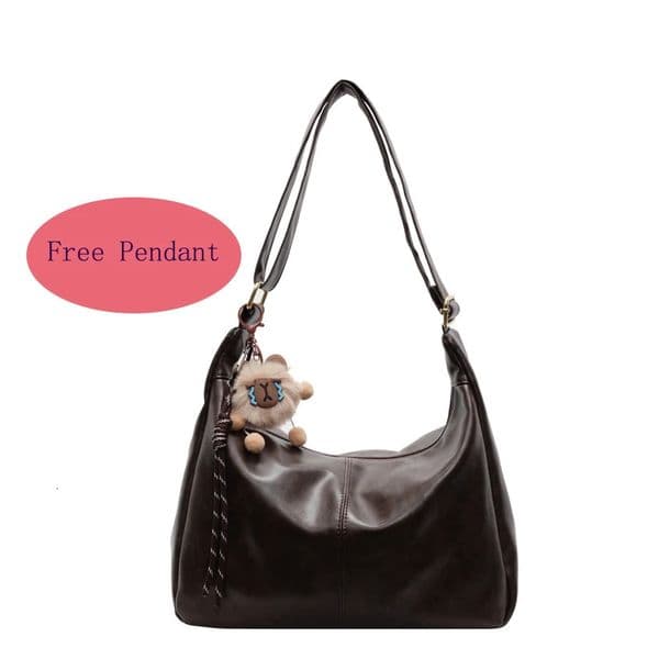 Free Pandent Fashion Womens Crescent bag High Quality PU Leather Shoulder Bag Waterproof Crossbody Bag Casual Tote Bag 260422