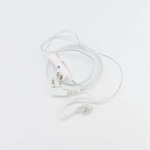 White aluminum foil earphone cable, universal type for walkie-talkie phones, Kenwood high-end ear-hook type, tensile-resistant headset 5R