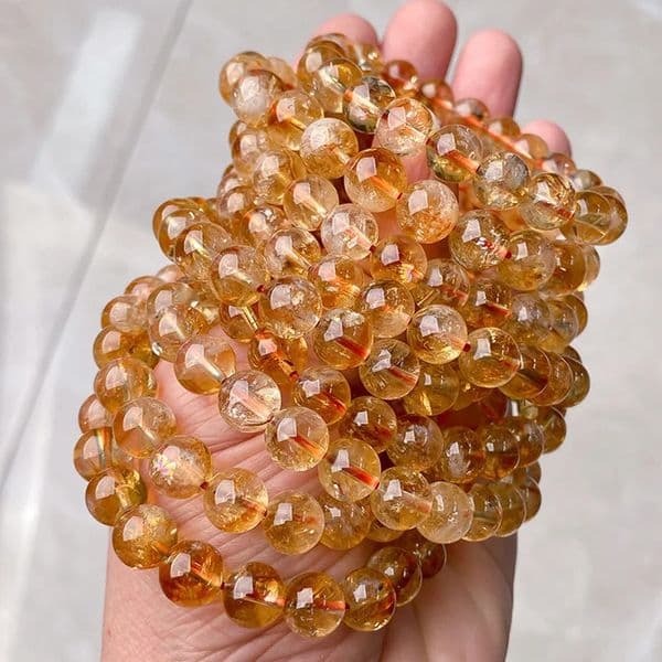 High Quality Natural Stone 6810MM Citrine Bead Bracelet Crystal Reiki Healing Energy Strand Stretch For Women Jewelry 260422