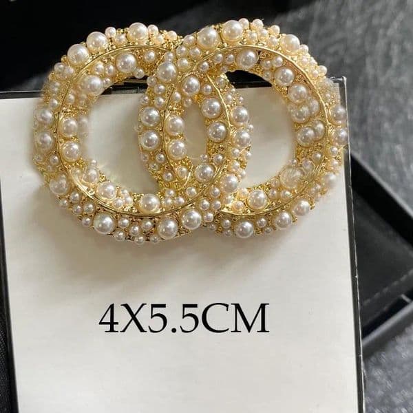 Crystal C- Letter Brooches Luxury Jewelry Designer Brooch Women Men 18K Gold Plated Jewelry Round Brooch Pin Marry Christmas Valentine's Day Gifts Accessories