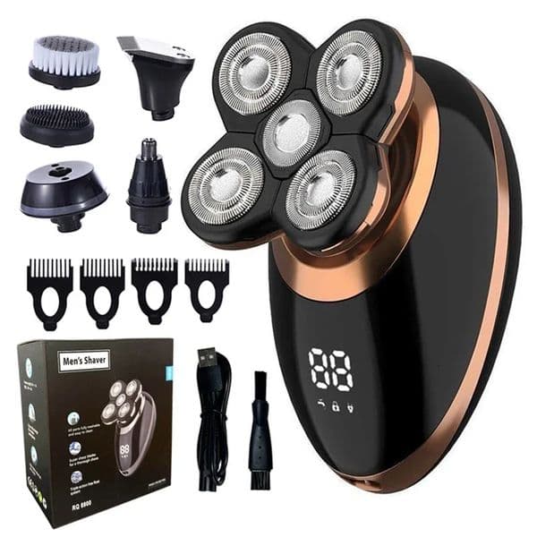 5 In 1 Electric Shaver For Men Bald Head Hair Clipper Nose Trimmer Floating 5 Blade Heads Shaving Beard Knife Rechargeable Razor 260423