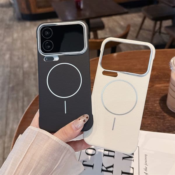 Suitable for Xiaomi 17Promax phone case, ultra-thin borderless leather texture magnetic premium protective cover