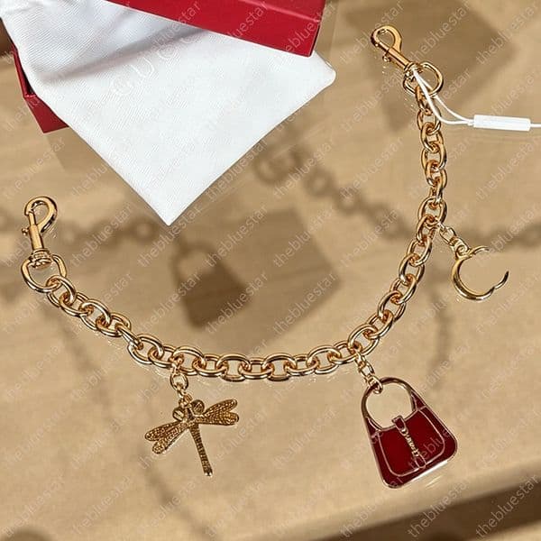 Bag Charm Designer Cute Dog Cat Dragonfly Full Luxury Keychain Women Mens Key Chain Fashion Keyring Purse Charm L26052568BU