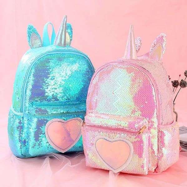 Backpack for Children Girls Unicorn Sequin Backpack Cartoon Cute Backpack Girl Fashionable Waist Bag Mochila Infantil Menina 260422