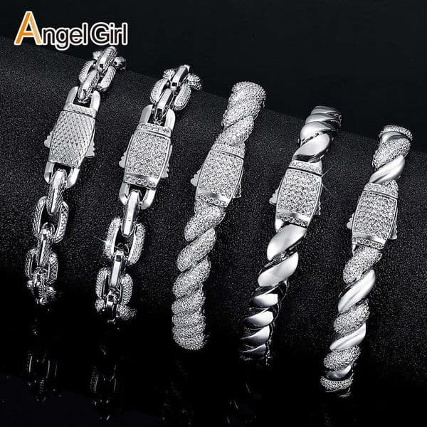 New copper inlaid zircon tennis 9mm Cuban bracelet heavy-duty design Amazon bestseller factory wholesale