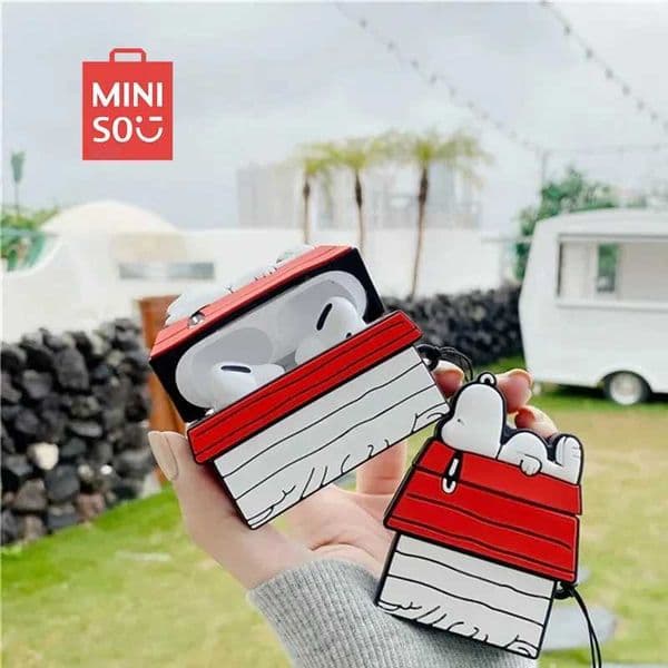 NEW MINISO Snoopy Earphone Case for Airpods Pro 1 2 3 Cartoon Sile Wireless Bluetooth Eauds Protective Cover With Lanyard J260423
