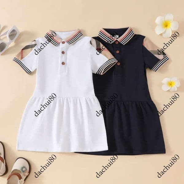 Kids Designer Clothes Baby Girls Dress Printed Cute Cartoon Short Sleeve Round Neck Skirt Clothing Ddress aa 99