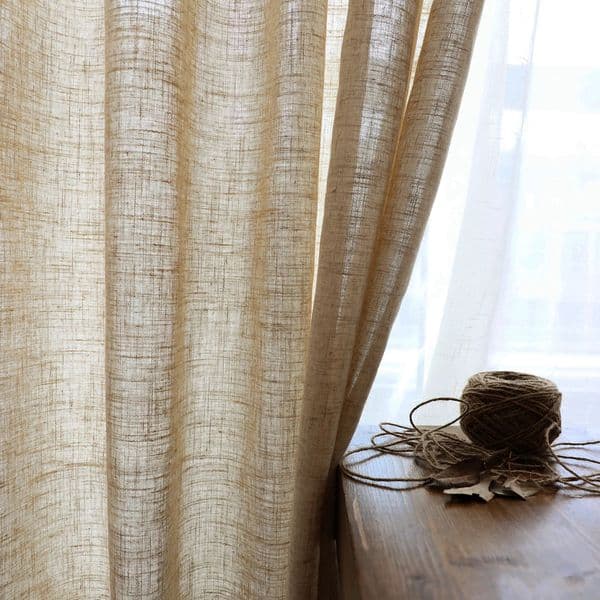 Modern Linen sheer Curtains for Living Room Bedroom pure color cotton linen curtains fabric custom size semishading ramie tulle 260420