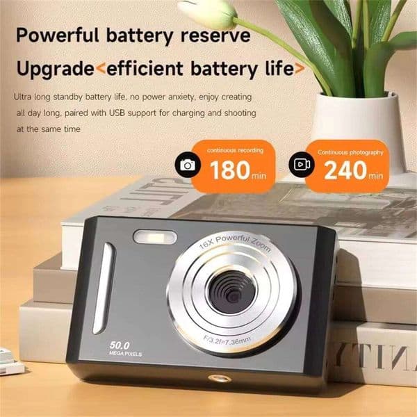 JHN 4K CCD Portable Card Entry-level 8x Digital Zoom Dual Camera Flash 50 Million Pixel Retro 2.4 Inch Screen 26W0420