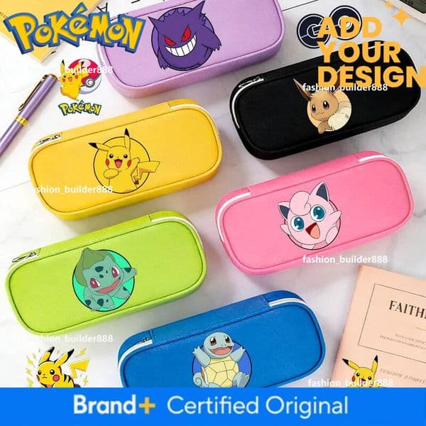 Pokemons Case Game Cartoon Kids Boys Girl Student Back To School Stationery Portable Storage Canvas Pencil Bag Anime Gift