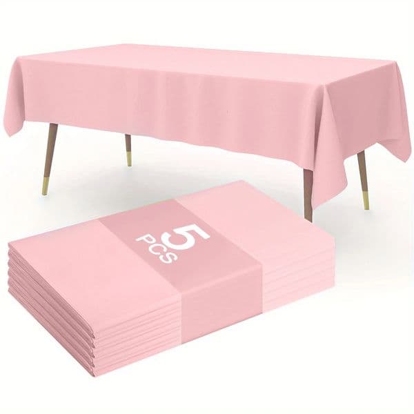 183137cm Solid Pink Tablecovers Plastic Tablecloth for Wedding Decoration Girls Adult Birthday Party Supplies Table Decor 260420