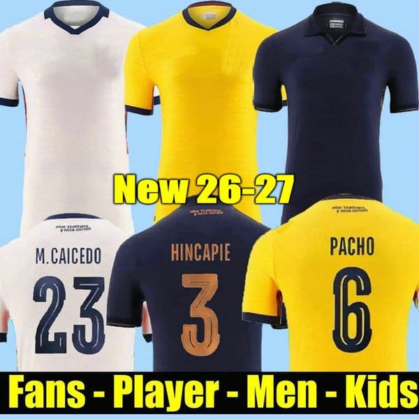2026 Ecuador soccer jersey 26 27 Black Special Centenary Hincapie Paez M.CAICEDO Home away third Football uniform fans version adult kids kit PACHO