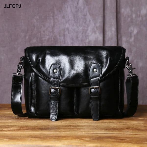 JLFGPJ High Quality Genuine Leather Mens Shoulder Bag With Top Layer Cowhide Horizontal Zipper Buckle And Simple Crossbody 260423