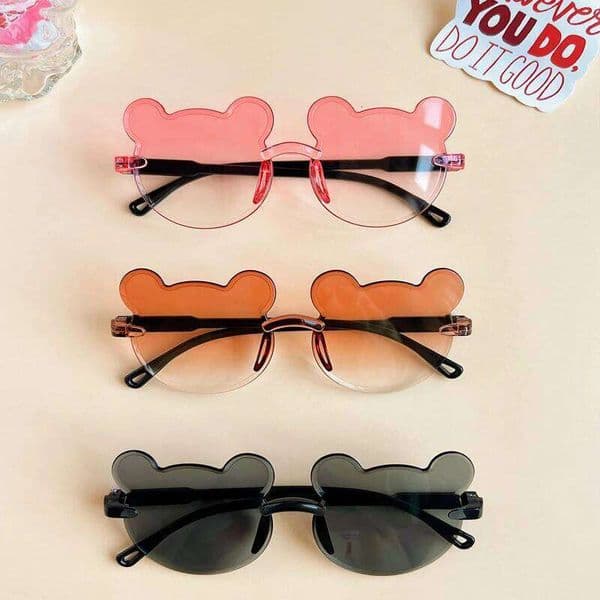 New Children Girls Fashion Cute Bear Shape Colors UV400 Baby Lovely Outdoor Protection Sunglasses Kid Sun Glasses S260422