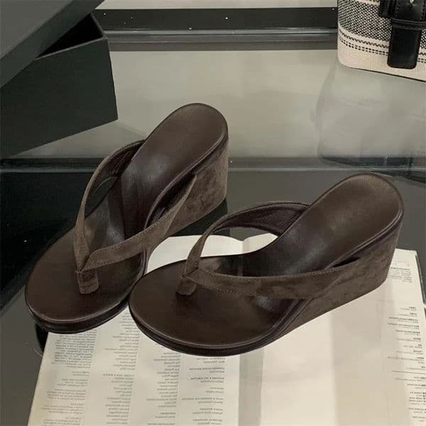 Eilyken Summer Leopard Print Clip Toe Platform Wedges Women Slippers Fashion Thick Bottom High Heels Flip Flops Shoes 260423