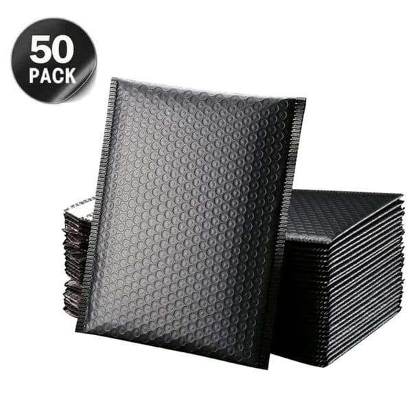 2026 Wholesale 50Pcs Envelop Self Seal Black Foil Bubble For Gift Packaging Lined Poly Mailer Wedding Bag Mailing Envelopes Free Shipping 003
