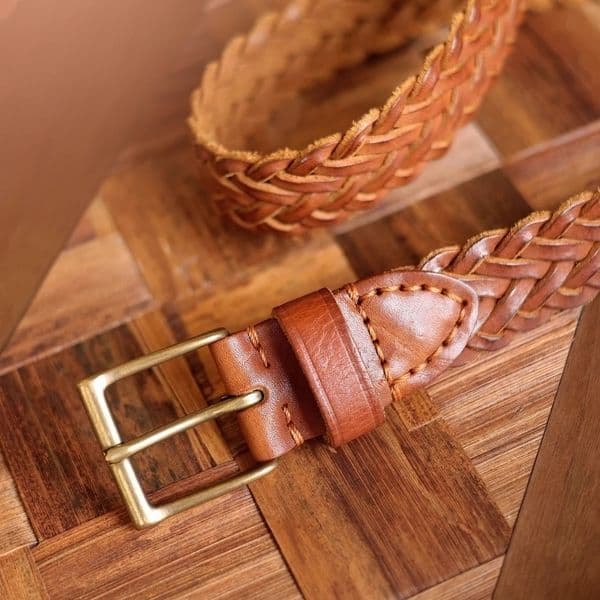ner Retro Brass Copper Buckle Handwoven Belt Vegetable Genuine Leather Casual Versatile Soft Jeans Universal Style y260422