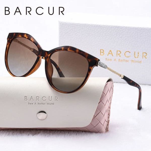 BARCUR Round Polaried Sunglasses Fashion Ultra Light Cat Eye PC Frame Multiple Colors Choose Women Gift Box Package 260423