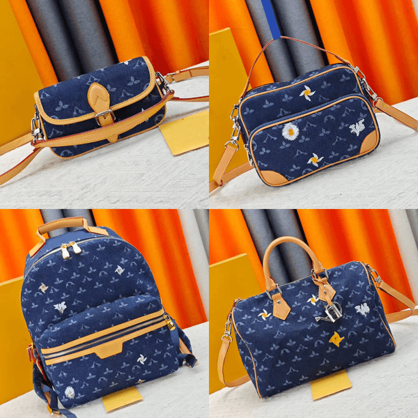 Designer Spring Capsule Series Daisy Denim Bag Handbag Mans Floral Printing Letter Tote Bag Woman Shoulder Bag Cross Body Bag Wallet Backpack Travel Bag