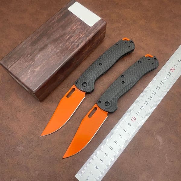 New BM 15535 Folding Tactical Self Defense Pocket Knife Carbon Fiber/G10/Nylon Handle Outdoor EDC Flipper Knives Survival Hunt Knife thumbnail 2