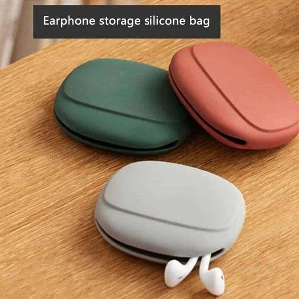 Portable Silicone Earphone Data Cable Headphone Phone Charger Mini Key Box Storage Bag Wire Organizer