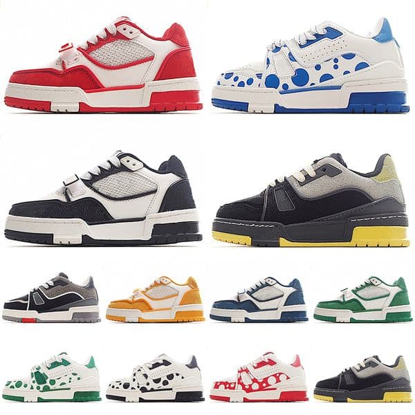 2026 Designer Trainer Sneakers Kid Shoes Casual Virgil Black White Panda Fashion Low Top Shoe Platform Leather Rubber Sloe Outdoor Walking Eur 26-37