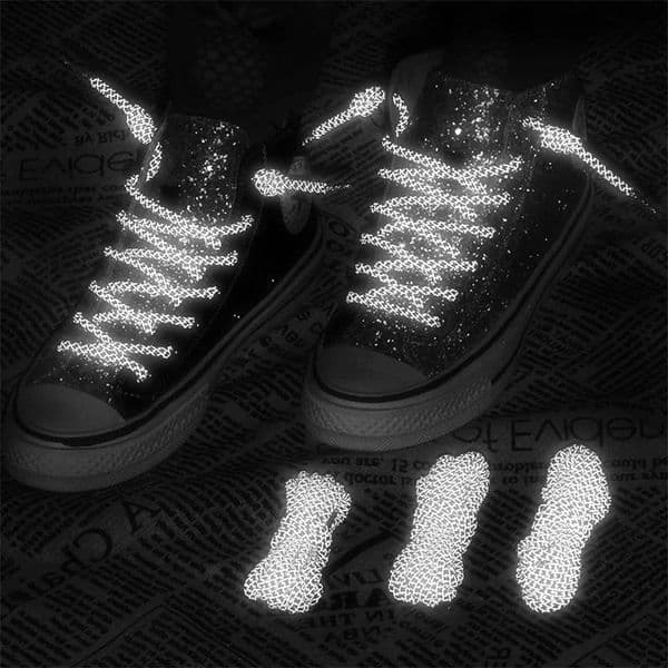 Shiny Reflective Shoelaces Fluorescent Outdoor Sports for Shoes Night Luminous 04cm Round Shoe Strings 260422